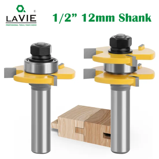 Lavie 12mm 1/2' Shank 2PCS Tongue & Groove Joint Assemble Router Bit for Woodworking